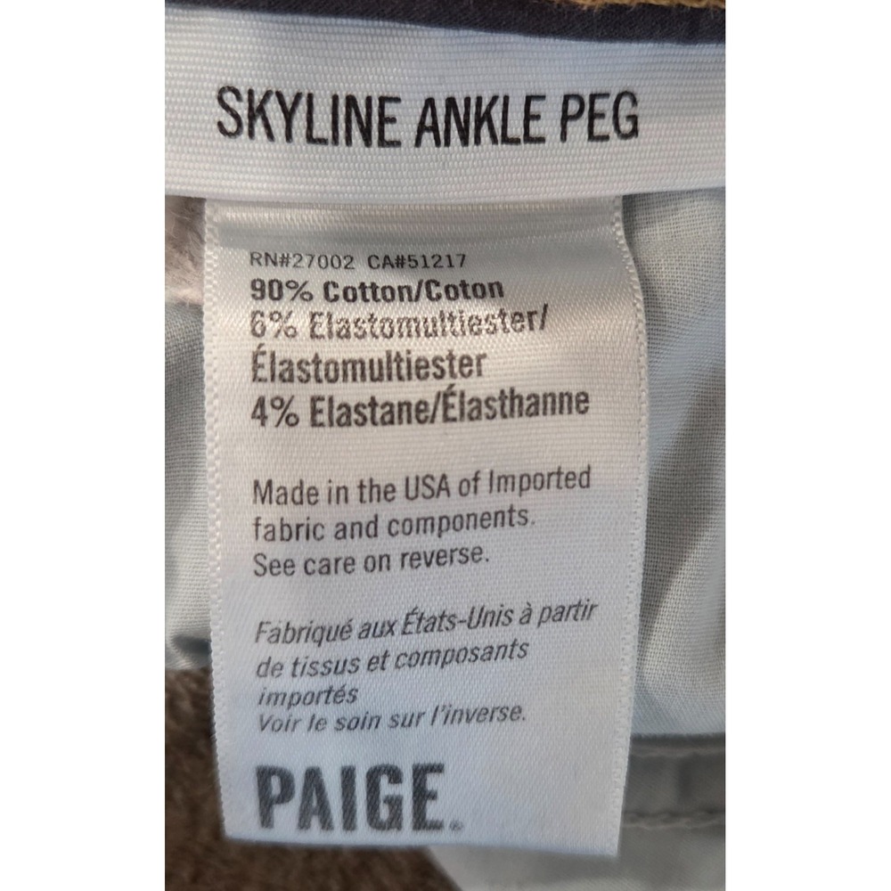 PAIGE light-wash Skyline Ankle Peg low-rise denim jeans Size 28 - Picture 3 of 8